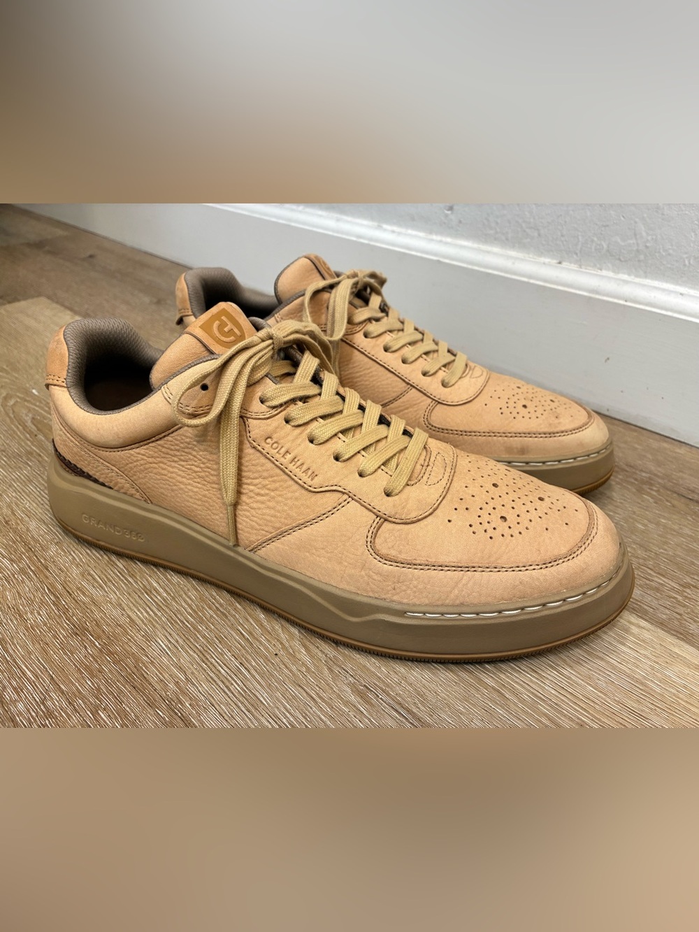 Cole Haan GrandPrø Crossover Sneakers Feature Light Brown Leather Mens Shoes 13